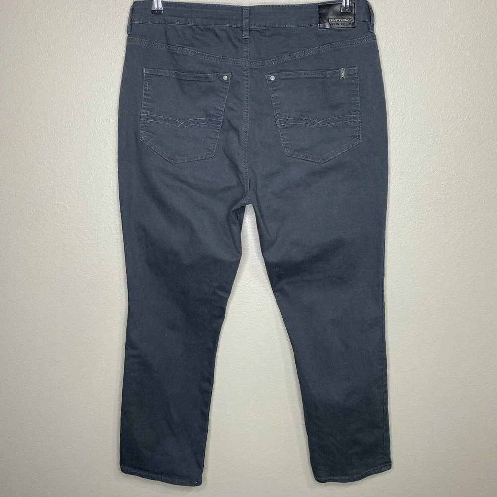 Buffalo David Bitton Six-X Straight Leg Gray Black Stretch Cotton Denim Jeans - Picture 6 of 13